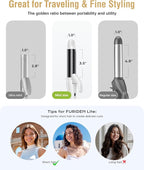 Europe Travel Curling Iron Mini: Dual Voltage Curling Iron for Traveling - Mini Travel Curling Irons 1 Inch with US Plug,Black 450℉ for Thick/Coarse Short Hair