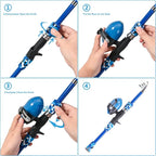 LEOFISHING Portable Kids Fishing Rod Set 2Pack Telescopic Fishing Poles - Image 6