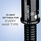 Conair Instant Heat Curling Iron Brush,1 1/4-Inch Barrel Curling Brush for Short Hair,30-Second Heat-Up with 25 Heat Settings for All Hair Types,Black,(Pack of 4)