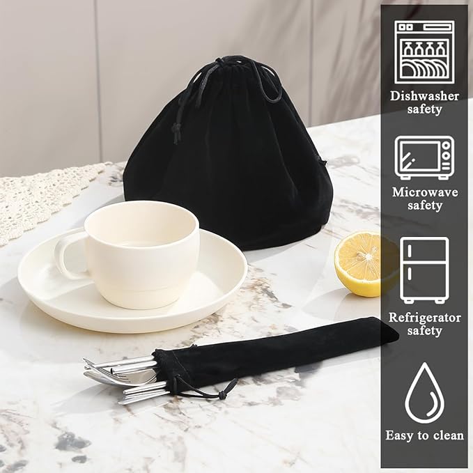 Camping Essentials Set, HOMQUEN Camping Plates and Bowls Set, Coffee Mug - Image 4