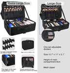 Extra-large Makeup Case, a Must for Double-layer Travel, a Storage Case for Professional Makeup Artists to Put Cosmetics, with Adjustable Partitions and Support