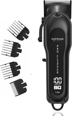 Supreme Trimmer Pro Clipper Lite | 210 Min Run Time Professional Hair Cutting Tool Set + Hair Comb, Scissors & Fade Blade | STC5000