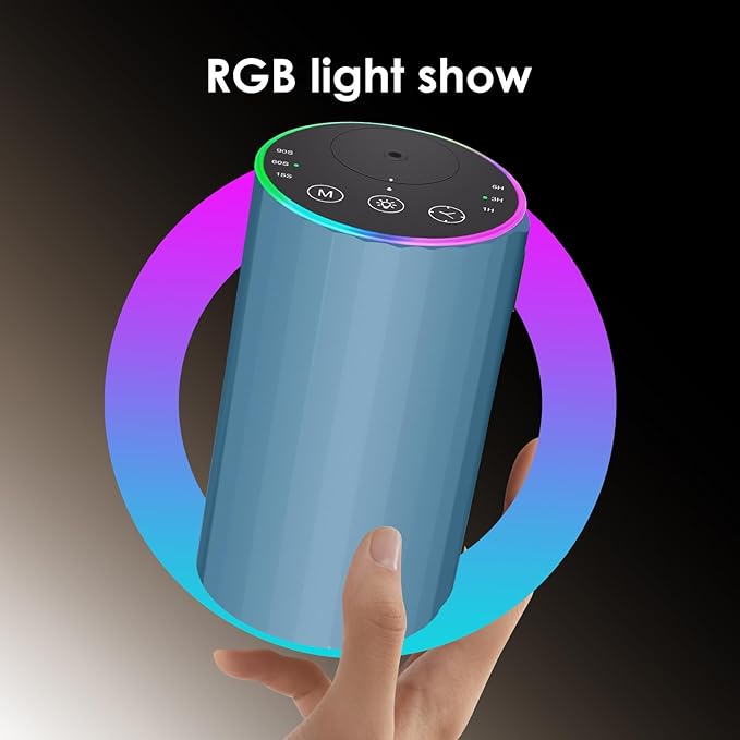 Waterless Essential Oil Diffuser, Battery Powered Mini Scent Air Machine, Aromatherapy Mist Diffuser for Home Room Car Office (Blue)