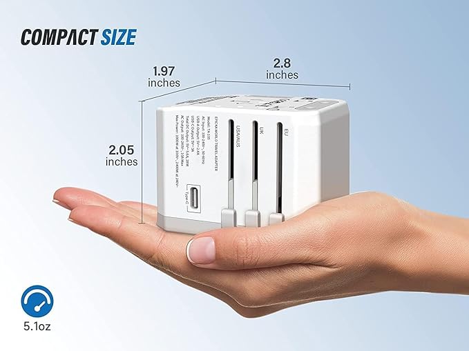 EPICKA Universal Travel Adapter, European Travel Plug Adapter - Image 6