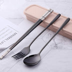 3 PCS Outdoor Flatware Set Fork Spoon Chopsticks/Travel Flatware Set - Image 4