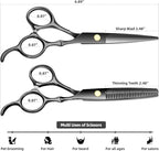 Professional Hair Cutting Scissors Sets Stainless Steel Barber Hairdressing Scissors Multifunctional Salon Thinning Scissors Straight Shears Tools Gifts for Mom Dad and Friends (Black)