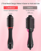 Plus 2.0 Hair Dryer Brush Blow Dryer Brush in One, 2'' Oval Brush Head Hot Air Brush Styler & Volumizer with Ionic Technology, NTC Smart Temp Control for Smooth, Frizz-Free, Shiny Hair