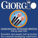 Giorgio GIO1 Gentle Hair Brush Dresser Size. Wet & Dry Pro Hair Brush Detangler. Soft for Sensitive Scalp. Good For Men Women & Kids All hair lengths. Durable and Anti-Static. (Set, Red)