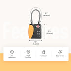 pack all TSA Approved Cable Luggage Locks, 3 Digit Combination Padlocks - Image 2