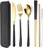 AARAINBOW 6 Pieces 18/8 Stainless Steel Flatware Set Portable Reusable Cutlery by AARAINBOW