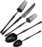 Gugrida 20 piece Black Flatware Set 304 Stainless Steel Fork Spoon Cutlery - Image 6