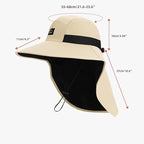 Rosoz Outdoor Sun Hat for Men Women, UPF50+ Protection Safari Cap Wide Brim - Image 6