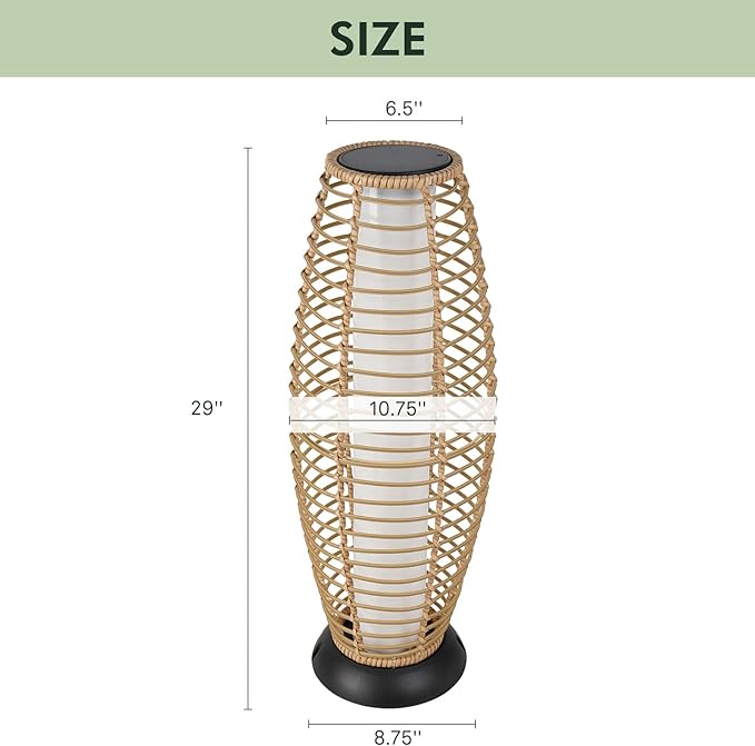 Grand patio Floor Lamp Outdoor Lamp Patio Lights Solar Powered Lantern - Image 10