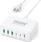 USB C Fast Charger, 150W 6 Port Desktop PD GaN Fast Charger Charging Station by BREEKET