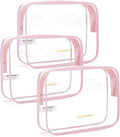 BAGSMART Clear Toiletry Bag, 3 Packs TSA Approved Water-resistant Quart Size by BAGSMART
