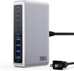 730W USB C Charger Block, 10-Ports GaN V Fast Charging Station Hub, QC4.0+3 PD by Ekrist
