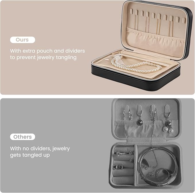 Lolalet Travel Jewelry Case for Women, Travel Jewelry Organizer Box - Image 4