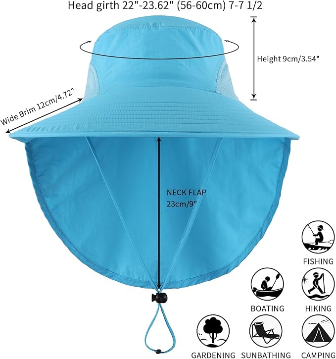 Home Prefer Outdoor UPF50+ Sun Hat Wide Brim Mesh Fishing Hat - Image 2