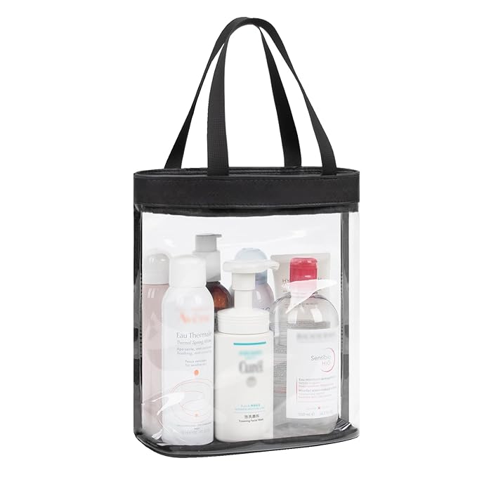 Travel Toiletry Bag, Large Transparent Makeup Bag, Waterproof Clear Tote Bag by onemoky