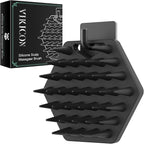 Silicone Scalp Massager with Wall Hook, Beard and Hair Scrubber for Hair Growth, Reduces Dandruff - Wet/Dry Shower Scalp Scrubber - Gift for Men Women All Hair Types & Includes Hook