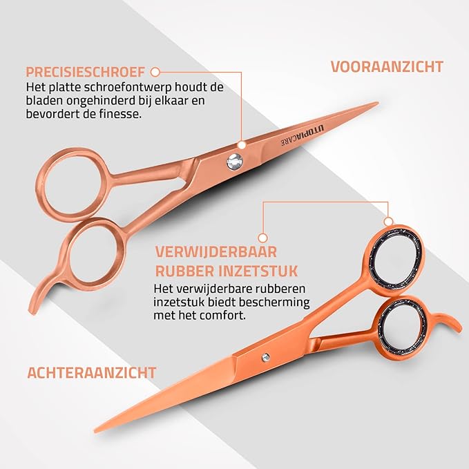 Utopia Care Hair Cutting and Hairdressing Scissors 6.5 Inch, Premium Stainless Steel Shears with Smooth Razor and Sharp Edge Blades for Salons, Men, Women and Kids, Rose Gold