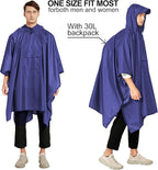 salamra Hooded Rain Poncho Waterproof Raincoat Jacket - Image 6