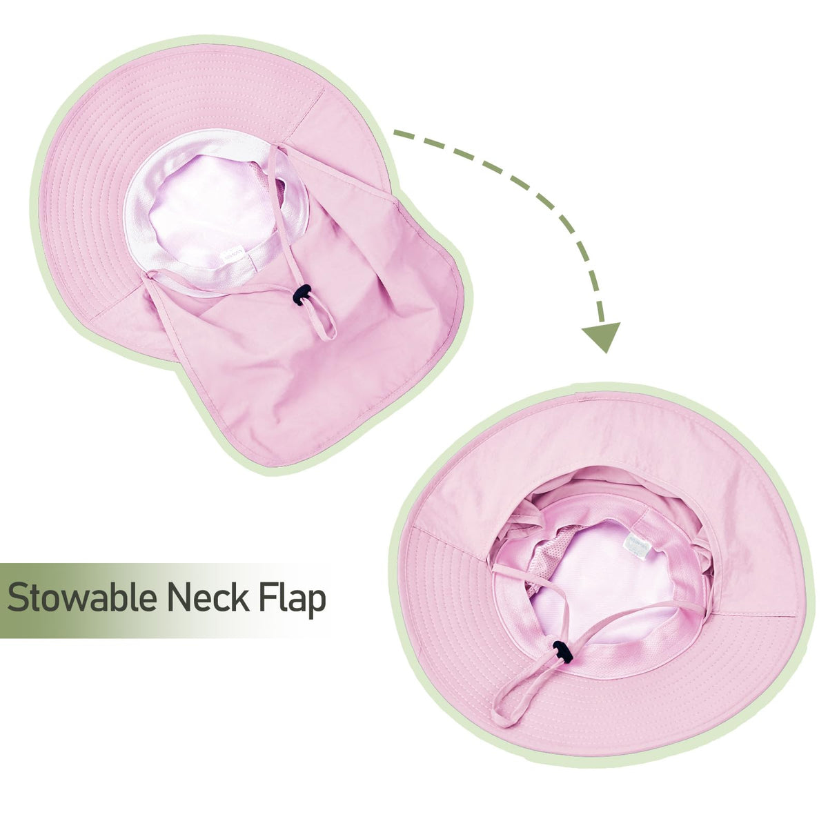 Fishing Hat Breathable Wide Brim Sun Hats with Neck Flap Bucket Hat Outdoor Safari Hat for Men Women UPF 50+ Sun Protection Pink (Pink)