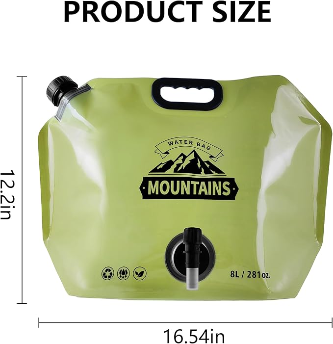 Collapsible 8L Water Storage Bag, BPA-Free Portable Folding Water Jug - Image 2