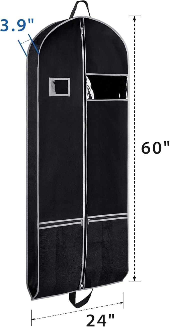 Zilink Long Dress Garment Bags for Travel 60" Dress Suit Cover for Storage - Image 2