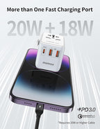 MOMAX Universal Travel Adapter, 20W+18W International Plug Adapter - Image 2
