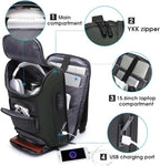 BANGE Business Backpack with USB Charging Port, Anti Theft Laptop Backpacks Fit - Image 3