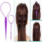 8Pcs Hair Brushes Set with 4Pcs Topsy Hair Tail Tools 1Pcs Bristle Teasing Hair Brush 1Pcs Edge Control Brush 2Pcs Metal Pin Rat Tail Combs for Woman Girl Hair Styling,Edge&Back Brushing purple