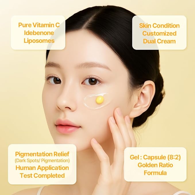 Vita C Capsule Cream - Korean Boba Vitamin C Moisturizer With Brightening Capsules, Lightweight Gel Face Cream For Radiant Skin, 50ml / 1.69 Fl Oz