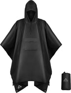 Coralrain Hooded Rain Poncho Lightweight Waterproof Unisex Raincoat Jacket by Coralrain