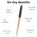 Small Round Styling Brush - Mini Roller Quiff Comb for Hairdressing - Lightweight Salon Brush for Thin, Short Hair, Bangs, Beard, Curling & Lifting