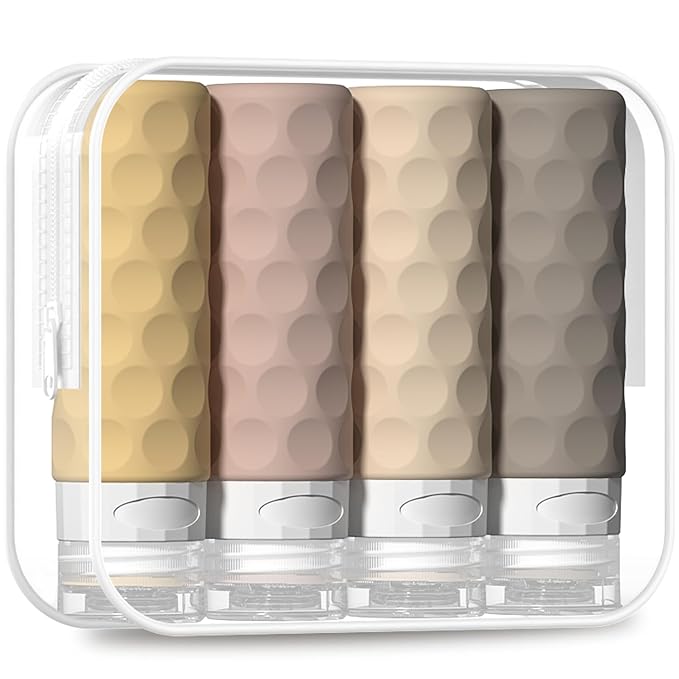Travel Bottles for Toiletries, BPA Free Leak Proof Premium Silicone Bottles by Silevoler