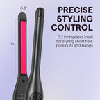 Wavytalk Small Flat Iron for Short Hair/Pixie Cut/Bangs/Edges, 3/10" Pencil Flat Iron, Mini Hair Straightener with Anti-Pinch Design, Dual Voltage, Hot Pink
