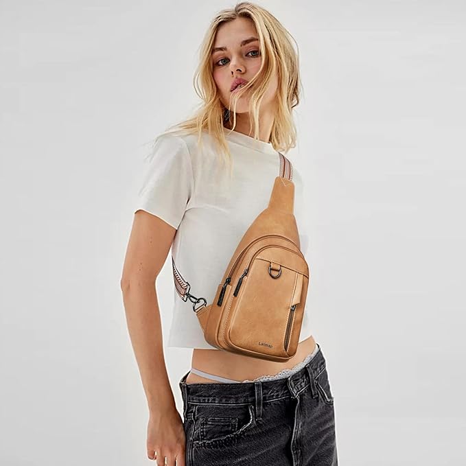 7L Sling Bag for Women Men Leather Small Sling Backpack Daypack Anti Theft - Image 2