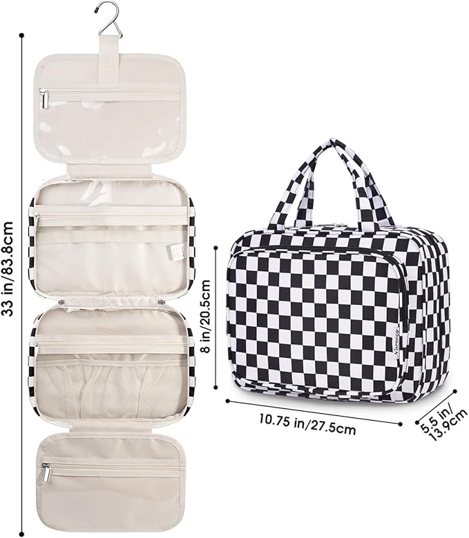 Narwey Hanging Toiletry Bag for Women Travel Makeup Bag Organizer Toiletries - Image 8