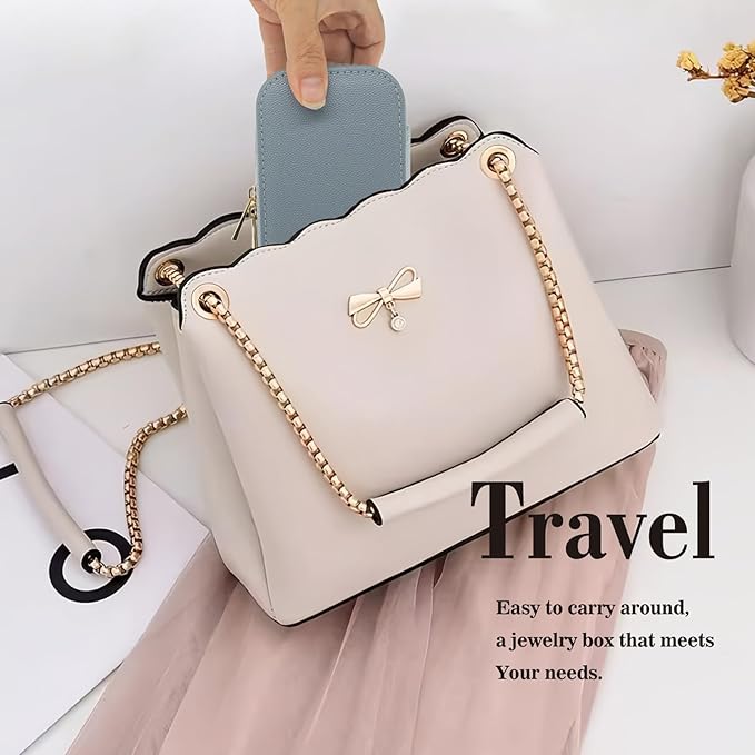Travel Jewelry Case Bulk Of 4 For Women Weekend Trips, PU Leather Compact - Image 2