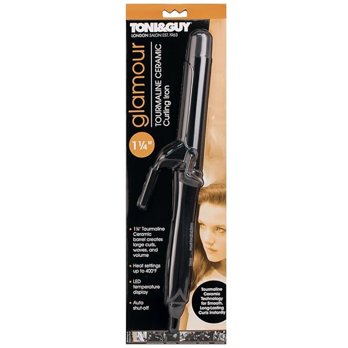 Toni & Guy Professional Curling Iron, Black, 1-1/4 Inch