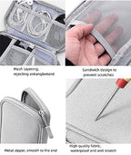 Electronic Organizer Travel Cable Accessories BagPouch Portable Waterproof Storage Bag Electronic Organizer Case for Cable (Light gray)