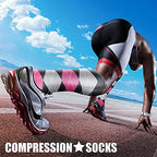 Compression Socks for Women & Men Circulation (Small-Medium / 13 Grey/Pink/Grey)