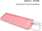 Silicone Heat Resistant Travel Pouch for Hot Hair Styling Tools - Straightener, Crimping Iron, Curling Wand, Flat Iron, and Waving Iron (Light Pink) 1 Pack