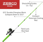 Zebco Roam Telescopic Fishing Rod and Spinning or Spincast Fishing Reel Combo - Image 2