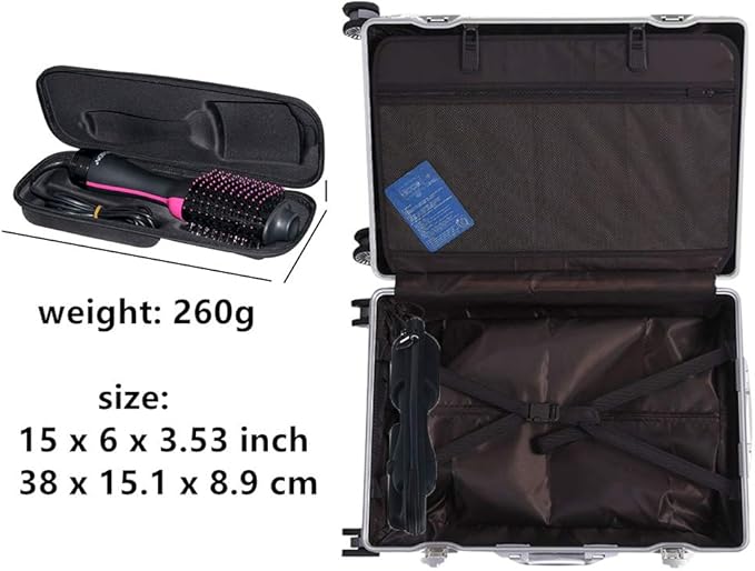 Brappo Hard Portable Travel Case compatibility Revlon One-Step Volumizer Original 1.0 Hair Dryer and Hot Air Brush.(Case Only) (Black)