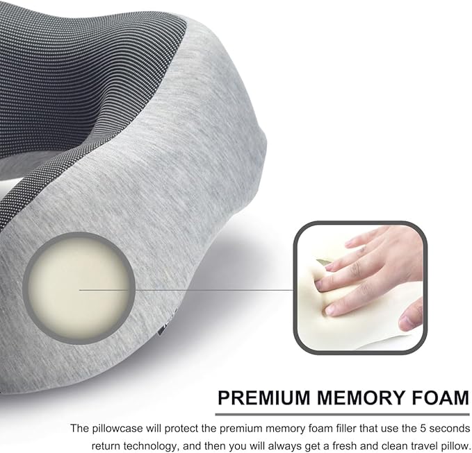 napfun Neck Pillow for Traveling, Travel Neck Pillow for Airplane 100% Pure - Image 4
