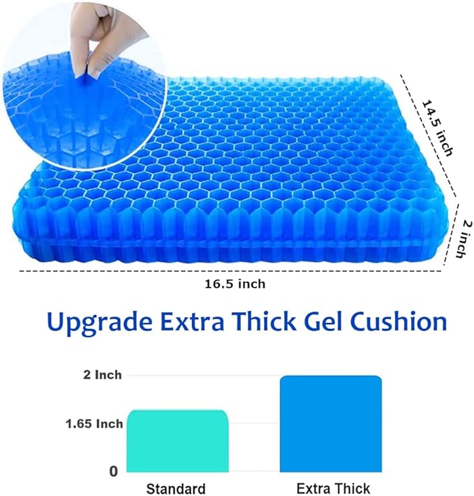 Gel Seat Cushion, Office Seat Cushion Chair Pads - Image 2