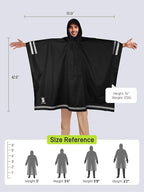 SaphiRose Hooded Rain Poncho Waterproof Raincoat Jacket - Image 2