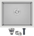 22 Inch Kitchen Bar Sink Undermount, 304 Stainless Steel Handmade Single Bowl by DROPINKITCHENSINK